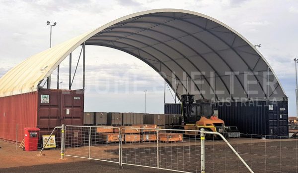 container shelter portable fabric structure domeshelter australia