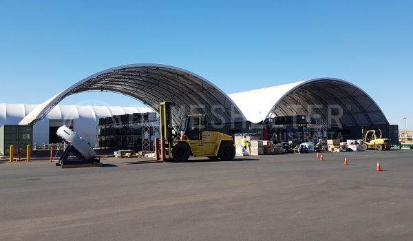 large Shipping Container Shelters in an industrial setting